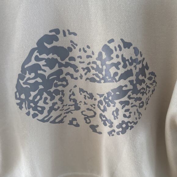Goodnight Macaroon Leopard Print Design Cream Pullover Cropped Sweatshirt Small - Picture 2 of 7